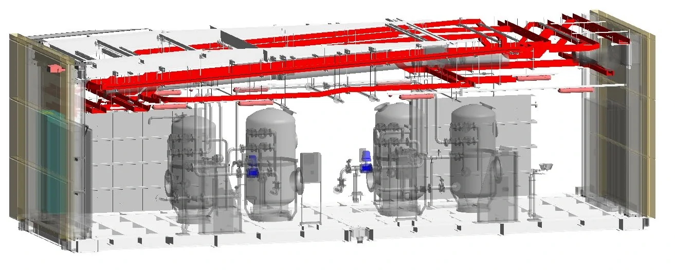Building services model view from Geobiro’s company presentation.